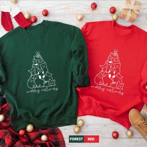 Merry Catmas, Meowy Christmas, Cat Christmas, Funny Sweatshirt, Aesthetic Sweatshirt, Christmas Gift, Christmas Crewneck, Gift For Her