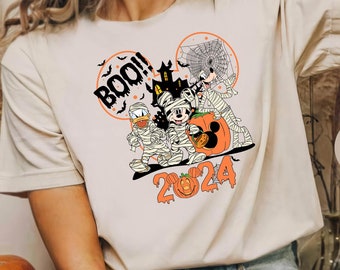 Halloween Boo 2024 T Shirt, Spider Halloween Shirt, Disney Daisy Duck Shirt, Halloween Pumpkin, Mickey Halloween Shirt, Disney Group Tee