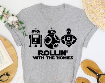 Rollin With The Homies T-Shirt, Star Wars Shirt, Disney Star Wars Shirt, Galaxy's Edge Shirt, Darth Vader Shirt, Star Wars Gift, Disney Kids