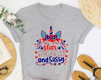 Star Spangled And Sassy Shirt, 4th Of July Kids Shirt, Patriotic Shirt, America Shirt, Independence Day, Fourth Of July, Red White Blue