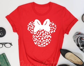 Minnie Mouse Shirt, Minnie Shirt, Minnie Gift Shirt, Leopard Design Minnie Shirt, Disney Shirt, Disney Gifts For Birthday, Disney Trip Shirt
