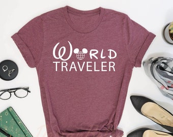 World Traveler Shirt, Disney Travel Shirt, Women's Travel Shirt, Traveler Gift, Disney Vacation Shirts, Disney Girls Trip Shirt, Epcot Shirt