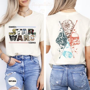 Star Wars Two Sided Shirt, Vintage Star Wars Shirt, Darth Vader Shirt, Retro Star Wars Shirt, Gift For Star Wars Lover, Mandalorian Shirt