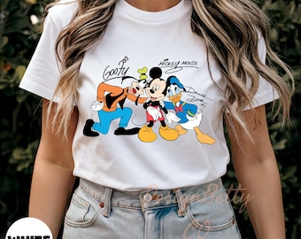 Mickey Donald Goofy Shirt, Classic Disney Friends Tee, Vintage Mickey And Friends T-Shirt, Family Disney Trip Apparel, Funny Cartoon Gift