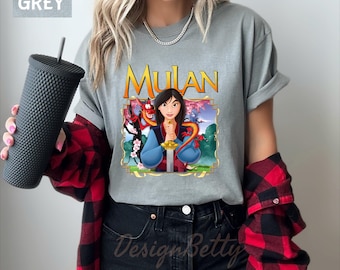 Comfort Colors Disney Mulan And Mushu Shirt, Vintage Mulan Shirt, Retro Disney Princess Gift, Disney Family Trip, Disney Princess T-shirt