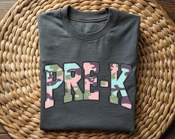 Pre K School Shirt, Camo Preschool Tee, First Day Of Pre K Outfit, Cute Preschool Student Shirt