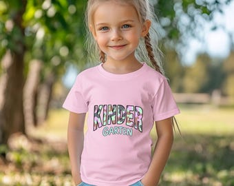 Kindergarten School Shirt, Camo Kindergarten Tee, First Day Of School Outfit, Cute Girls Kindergarten Shirt