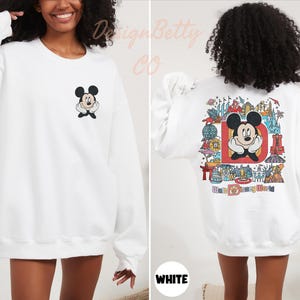 Vintage Disney World Double-sided Sweatshirt, Retro Mickey Sweater, Cute Disney Hoodie, Disney Lover Gift, Disneyland Sweater, Mickey Mouse
