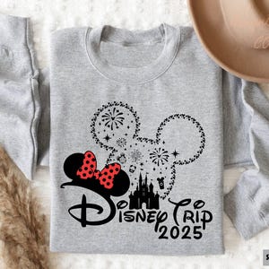 a gray shirt with a minnie mouse on it