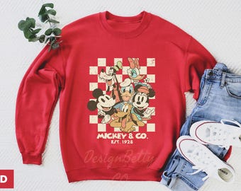 Vintage Mickey and Friends Sweatshirt, Retro Mickey&Co Sweatshirt, Vintage Disney World Sweatshirt, Disney World Retro Design Sweatshirt
