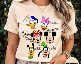 Mickey And Friends Shirt, Cute Disney Characters Tee With Minnie, Mickey, Donald, Goofy, Pluto, Family Trip T-Shirt For Disneyland, WDW Tee