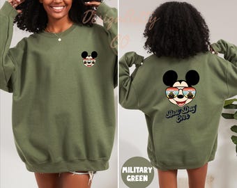 Custom Mickey Sweatshirt, Best Day Ever Sweatshirt, Disney Front and Back Sweatshirt, Disney Matching Sweaters, Matching Family Sweaters