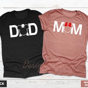 Disney Mom And Dad Shirts, Mickey Dad Shirt, Minnie Mom Shirt, Disney Mommy Daddy Shirt, Disney Family Shirt, Disney Personalized Shirt