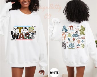Star Wars Sweatshirt, Disney Star Wars Double-sided Sweater, Mandalorian Crewneck, Dart Vader Hoodie, Star Wars Lover Gift, Star Wars Hoodie
