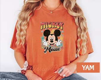 Comfort Colors Retro Mickey Mouse Shirt, Cozy Mickey Tee, Retro Disney Characters Tee, Disney Shirt, Disney Lover Gift, Gift For Mickey Fans