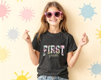 1st Grade Camo Shirt, First Grade School Tee, Girls Back To School Shirt, First Day Classroom Outfit