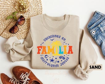 Vacaciones en Familia Sweatshirt, Retro Family Vacation Sweatshirt, Matching Family Sweaters, Disfrutando Juntos, Matching Family Outfits