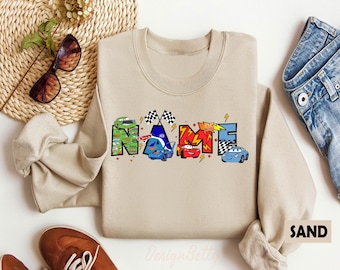 Disney Cars Personalized Sweatshirt, Custom Cars Shirt, Lightening Mc Queen Shirt, Disney Cars Family Shirt, Lightning McQueen Mama Shirt
