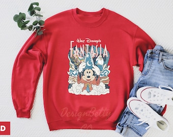 Vintage Disney Fantasia Sweatshirt, Classic Disney Sweatshirt, Retro Disney Sweater, Vintage Disney Gift, Disney Lover Sweatshirt,Disney Fan