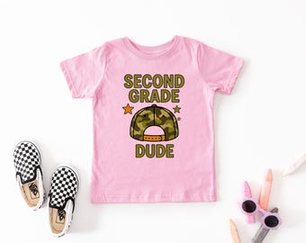 2nd Grade Boy Shirt, Second Grade Dude Tee, Back To School Outfit, First Day Of Second Grade Graphic T Shirt