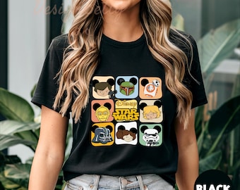 Disney Star Wars Character Shirt, Disney Star Wars Group Shirt, Mandalorian Shirt, Star Wars Gift, Darth Vader Shirt, Disney Star Wars Shirt