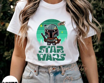 Star Wars Shirt, Mandalorian Shirt, Bounty Hunter Tee, Disney Star Wars Shirt, Galaxy's Edge, Star Wars Gift,  Space Wars Tee, Sci-Fi Shirt