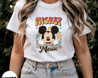 Vintage Mickey Mouse Shirt, Funny Mickey Shirt, Retro Cartoon Character Tee, Custom Disney Shirt, Casual White Top, Gift For Disney Fans