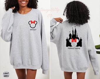 Disney Family Trip Sweatshirt, Custom Disney Castle Hoodie, Magic Kingdom Sweatshirt, Disney Family Vacation Apparel, Minnie Sweatshirt