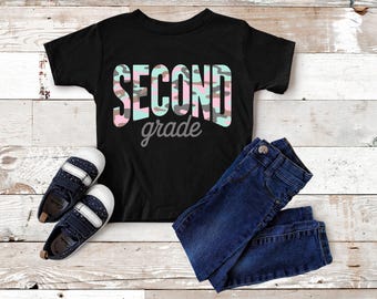2nd Grade Camo Shirt, Second Grade School Tee, Back To School Student Shirt, First Day Classroom Outfit