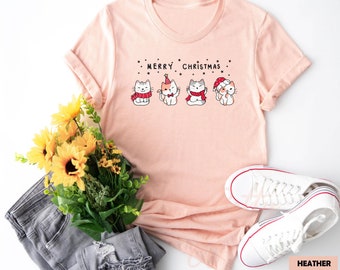 Merry Christmas Shirt, Meowy Christmas Shirt, Christmas Cat Shirt, Merry Christmas,Cat Lover Shirt,Christmas Gift,Christmas Gift For Cat Mom
