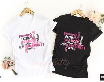 Breast Cancer Shirt, Breast Cancer Awareness Shirt, Cancer Survivor Gift, Breast Cancer Month, Breast Cancer Ribbon, Cancer Support Shirt