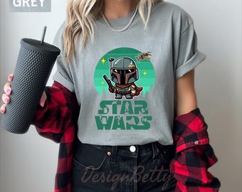 Comfort Colors Star Wars Shirt, Mandalorian Shirt, Bounty Hunter Tee, Disney Star Wars Shirt, Galaxy's Edge, Star Wars Gift,  Space Wars Tee