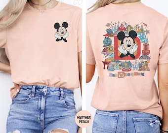 Retro Disney World Shirt, Vintage Mickey Shirt, Vintage Disney Shirt, Double-sided Disney Shirt, Cute Mickey Mouse Shirt, Disneyland Shirt