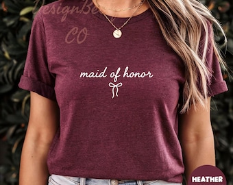 Maid Of Honor Shirt, Wedding Party Tee, Bachelorette Party Shirt, Bridal Shower Gift, Funny Bridesmaid T-Shirt, Bridal Party Tee, Bride Crew
