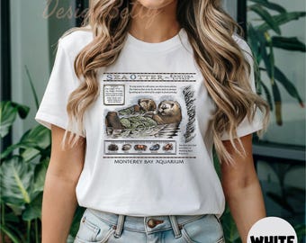 Sea Otters Monterey Bay Aquarium Shirt, Music Fan T-Shirt, Monterey Bay Aquarium Shirt, Vintage Sea Otter Monterey California 90's Aquarium