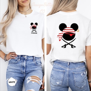 Personalized Disney Pirate Shirt, Custom Disney Cruise Shirt, Double-sided Disney Shirt, Mickey Pirate Tee, Minnie Pirate Tee, Disney Trip