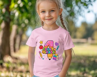 4th Grade Teacher Shirt, Fourth Grade Back To School Tee, First Day Of School Graphic T Shirt, Cute Elementary Teacher Gift