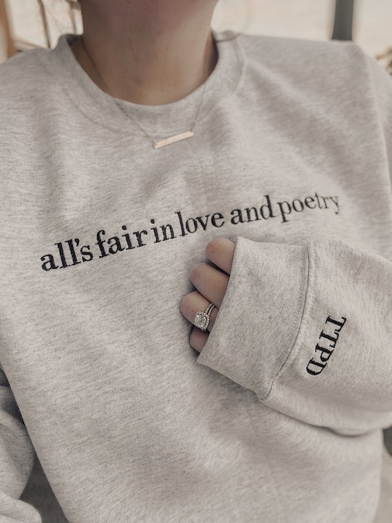 Embroidered Poetry Crewneck| TTPD Crewneck | TTPD Inspo Sweatshirt| All is Fair Sweatshirt | TTPD Sweatshirt | Gift for Her | Tortured Poets