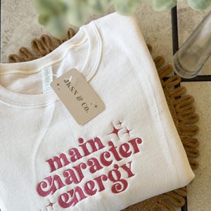 Embroidered Bookish Sweatshirt | Main Character Energy | Bookish Crewneck | Embroidered Sweatshirt | Bookish Babe | Gift for Her | Booktok