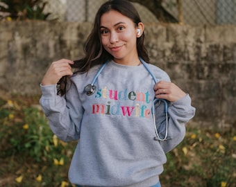 Customizable Multicolor Embroidered Profession Crewneck-- Career Sweatshirt, Custom Profession Shirt, Graduation, Graduation Gift, Career