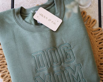Embroidered Dog Mom Sweatshirt | Dog Mom Crewneck | Dog Dad Sweatshirt | Embroidered Crewneck | Dog Parent Sweatshirt | Dog Mom Shirt