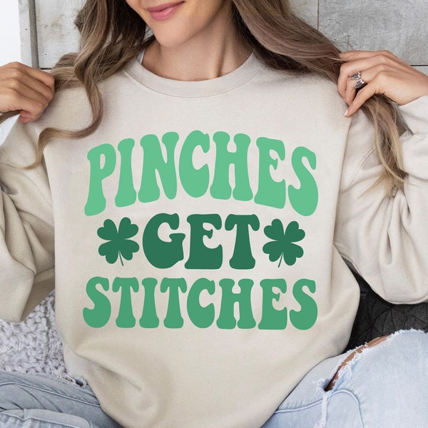 Pinches Get Stitches SVG PNG St Patrick's Day Lucky Shamrock Love Irish Sublimation Trendy Shirt Design Instant Download Digital Files