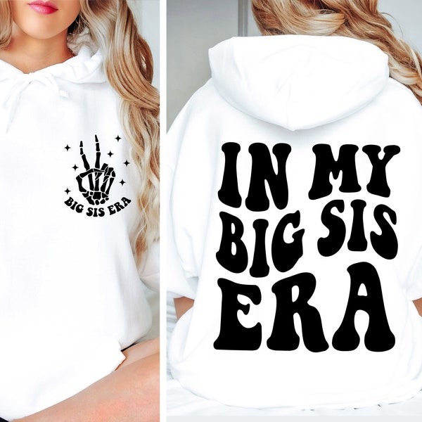 In My Big Sis Era SVG PNG Big Sister Toddler Front And Back Trendy Shirt Design Instant Download Digital Files