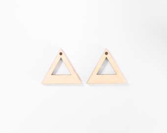 12pc to 100pc Bulk Unfinished Laser Cutout Wood Triangle Dangle earring blank jewelry blanks shape crafts