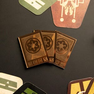 Star Wars Imperial Credit Bronze-creditchips voor Sabacc en kaartspellen. Acryl lasergesneden | Uit één stuk |  Bronzen spiegelkleur | Eenzijdig