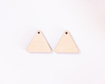 12pc to 100pc Bulk Unfinished Laser Cutout Wood Triangle with round corners Dangle earring blank jewelry blanks shape crafts