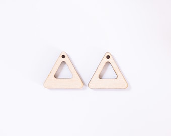 12pc to 100pc Bulk Unfinished Laser Cutout Wood Triangle Dangle earring blank with round corners jewelry blanks shape crafts