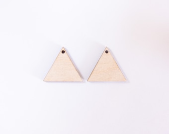 12pc to 100pc Bulk Unfinished Laser Cutout Wood Triangle with sharp corners Dangle earring blank jewelry blanks shape crafts