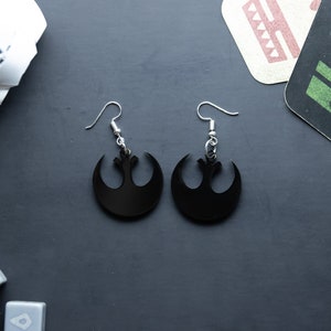 Rebel Alliance Symbol Earrings Acrylic lightweight Design Ashoka and Star Wars Dangle Earrings