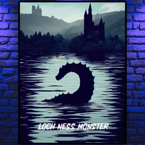 Loch Ness Monster Poster Loch Ness Monster Art Cryptid Nessie Loch Ness Scotland